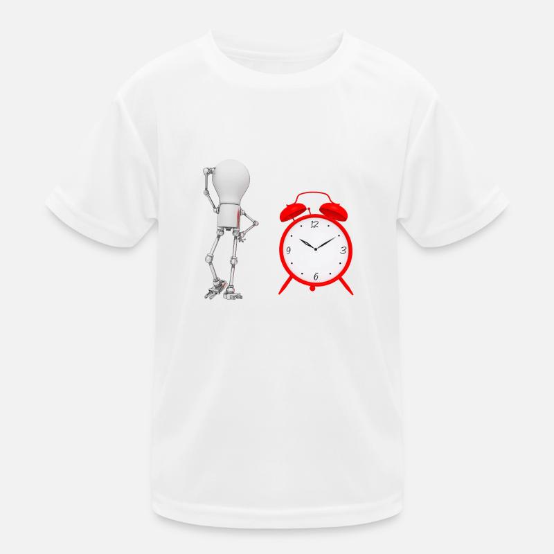 Light bulb figure with alarm clock Kids Functional T-Shirt