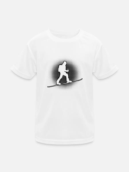 Ski Mountaineering Men's Skiing Tour Ski Touring - Kids Functional T-Shirt - white - Front