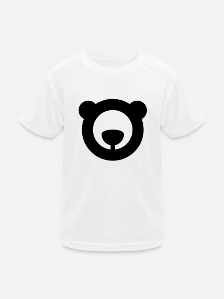 bear logo - Kinder Funktions-T-Shirt - Weiß - Vorne