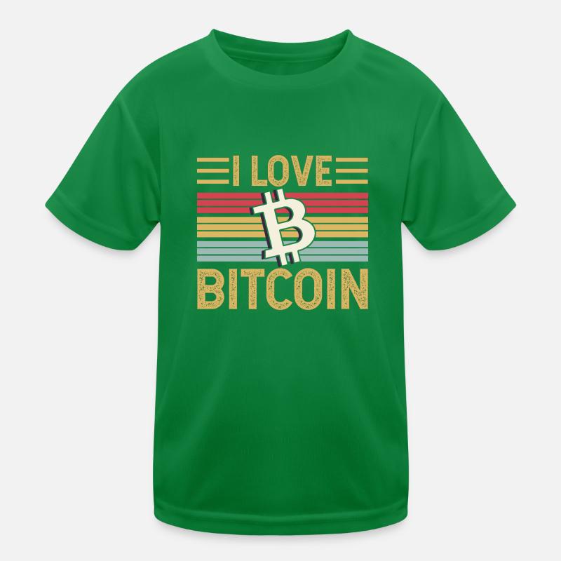 Ich liebe Bitcoin Kinder Funktions-T-Shirt