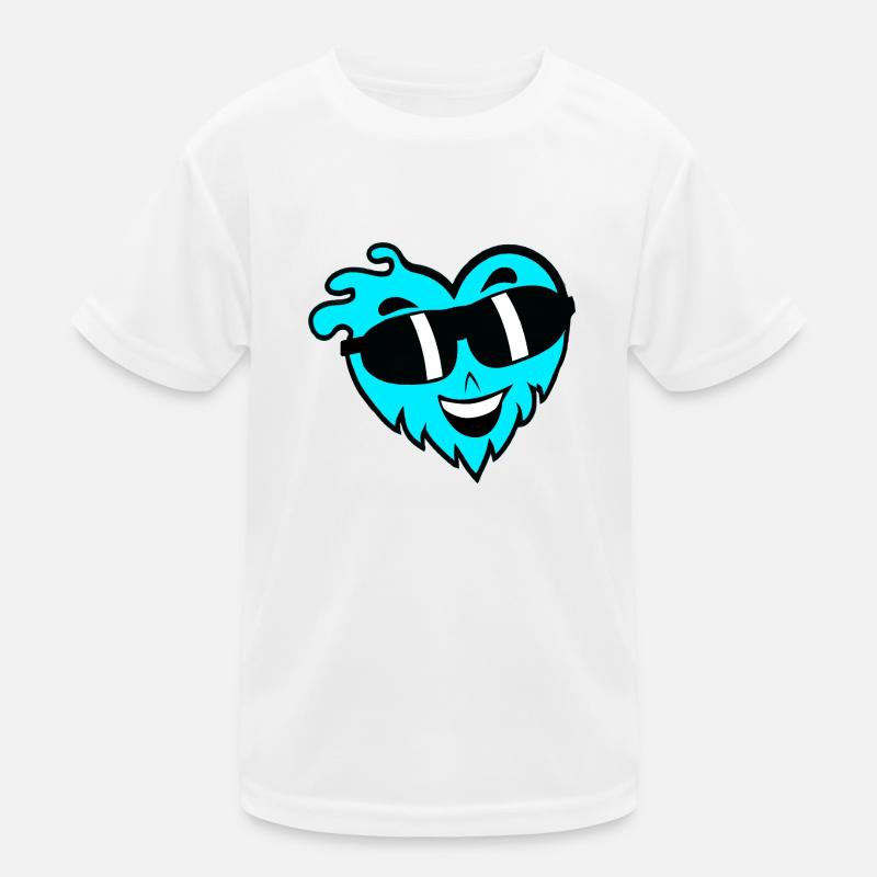 Cooles Herz mit Sonnenbrille ValentinstagCooles He Kinder Funktions-T-Shirt