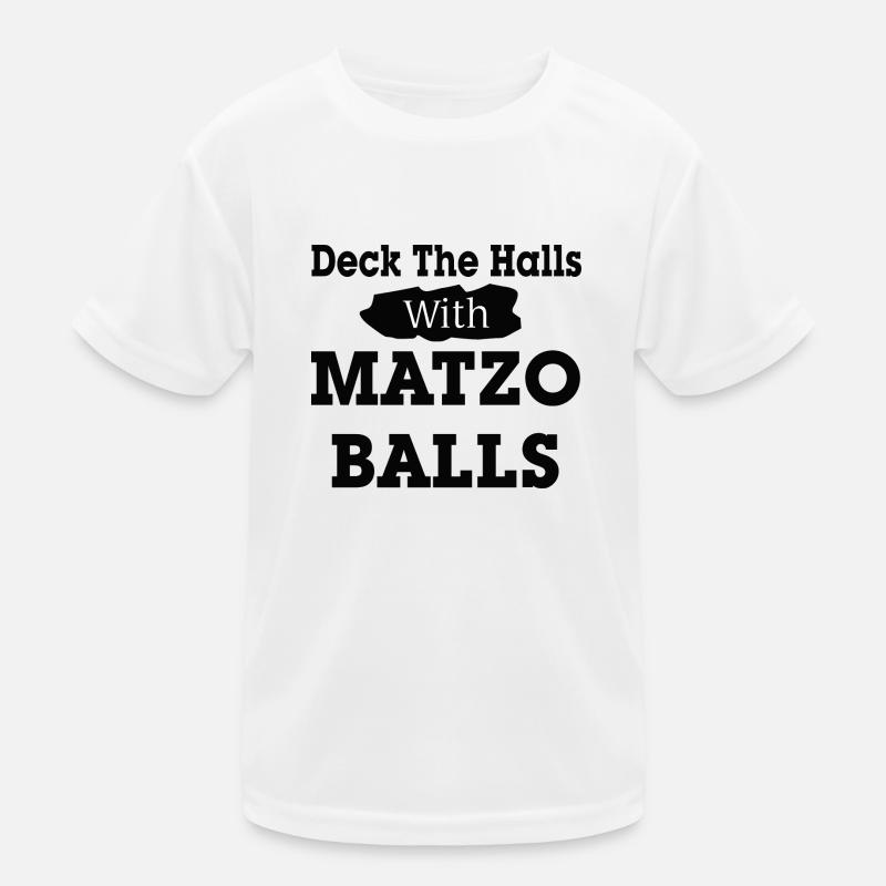 Deck The Halls With Matzo Balls Kids Functional T-Shirt