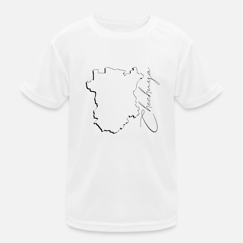 (RU) Chechnya map as an outline EN Kids Functional T-Shirt