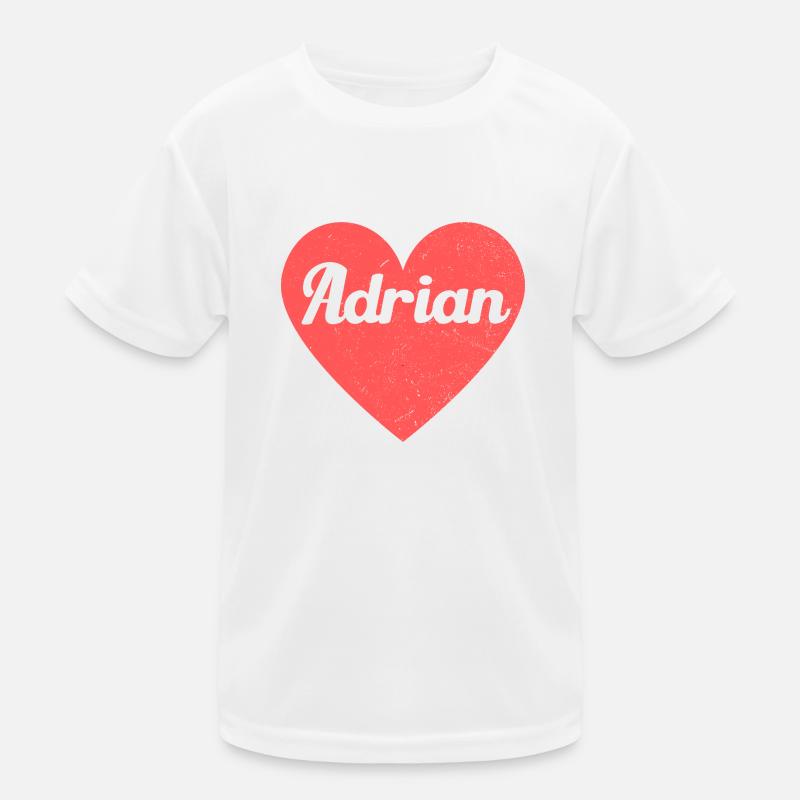 Adrian Name Rotes Herz Liebe Fan Retro Kinder Funktions-T-Shirt