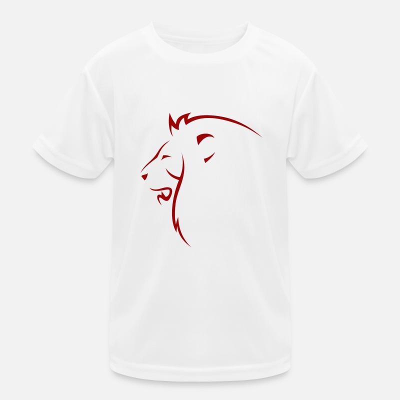 lion head siluette red Kids Functional T-Shirt