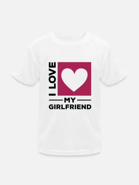 i love my girlfriend - Kinder Funktions-T-Shirt - Weiß - Vorne
