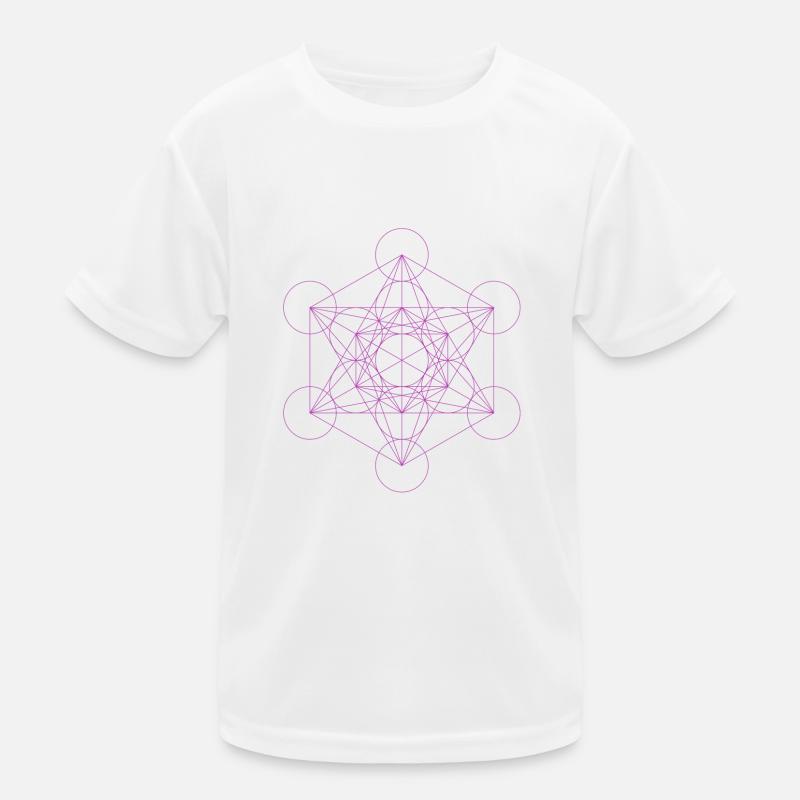 Metatron's cube magenta Kids Functional T-Shirt