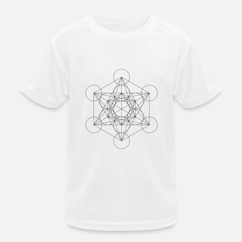 Metatron's Cube Black - Kids Functional T-Shirt - white