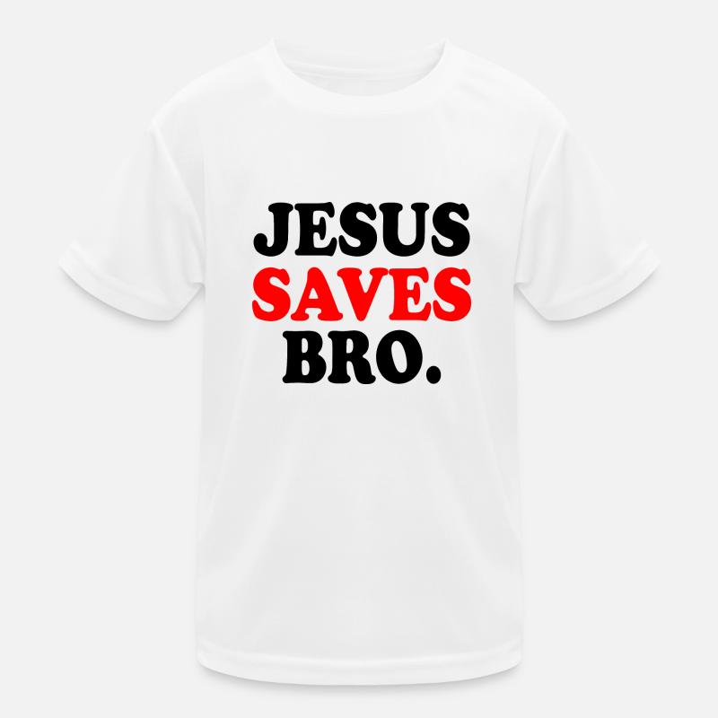 Jesus saves bro T-shirt sport Enfant
