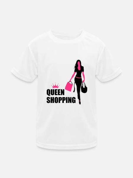 Queen Shopping Crown - Kinder Funktions-T-Shirt - Weiß - Vorne