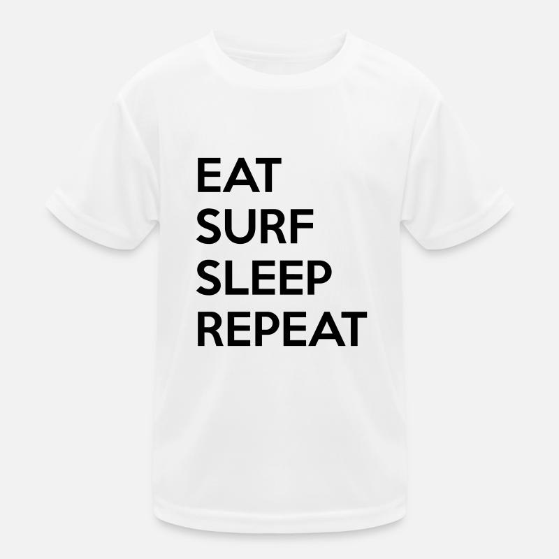 Eat surf sleep repeat Kinder Funktions-T-Shirt