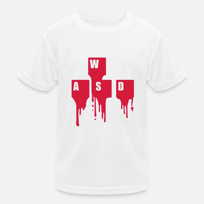 WASD Touches de clavier Gamer T-shirt sport Enfant