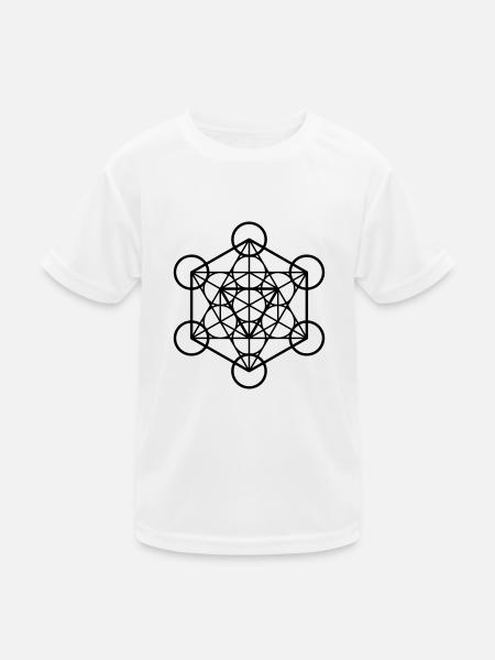 Metatron-Würfel - Kinder Funktions-T-Shirt - Weiß