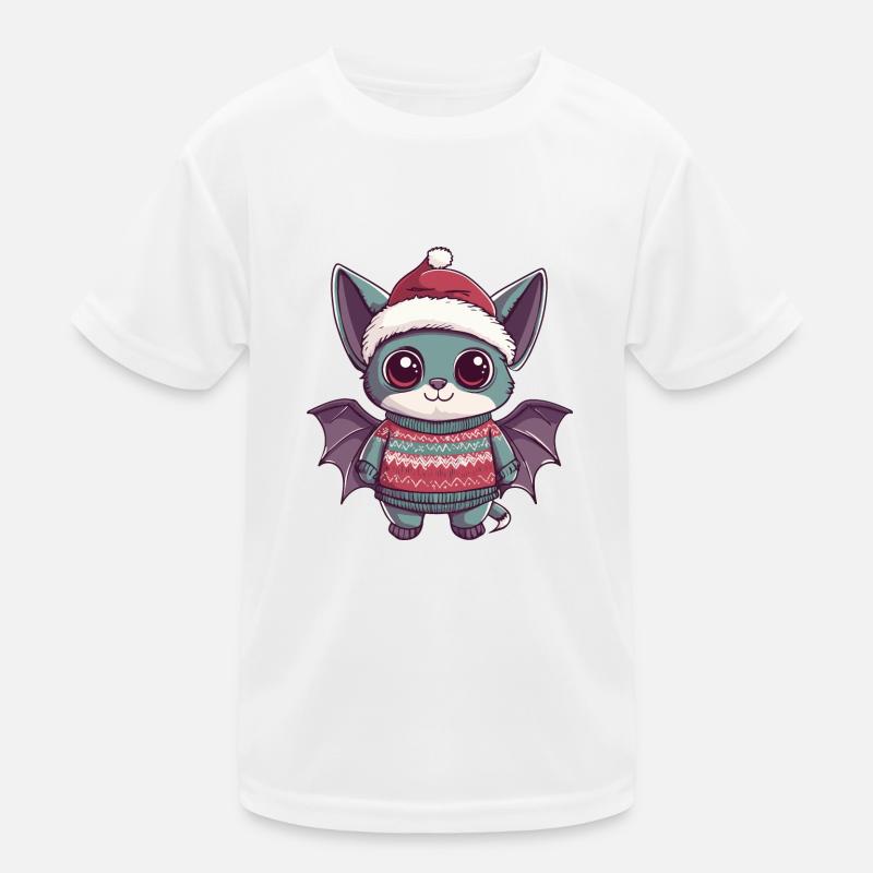 Bande dessinée de Noël chauve-souris T-shirt sport Enfant