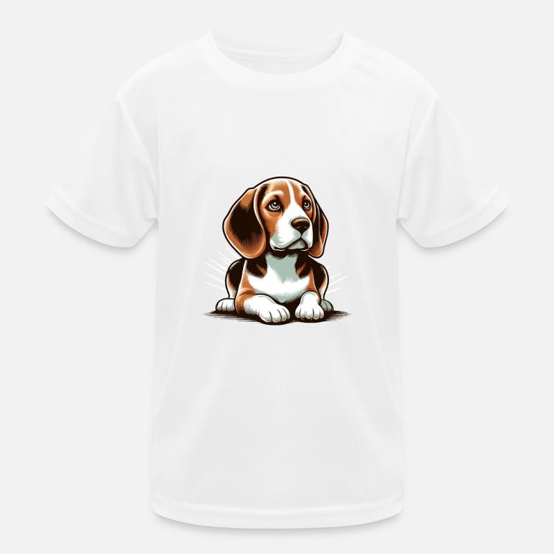 Lying Beagle Dog Kids Functional T-Shirt