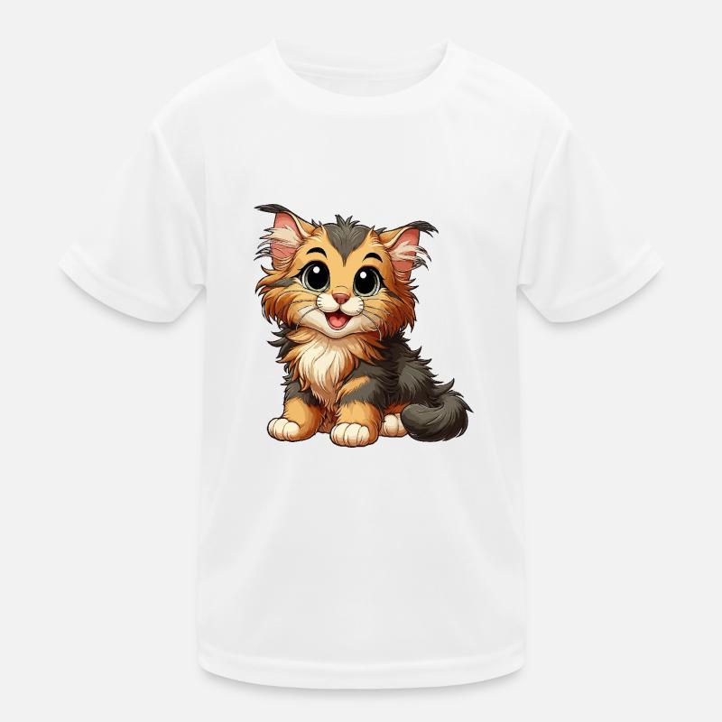 Main Coon cat baby Kids Functional T-Shirt