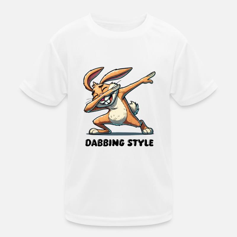 hase dabbing comic - Kinder Funktions-T-Shirt - Weiß