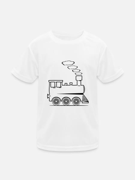 dampflok eisenbahn lok spielzeug - Kinder Funktions-T-Shirt - Weiß - Vorne