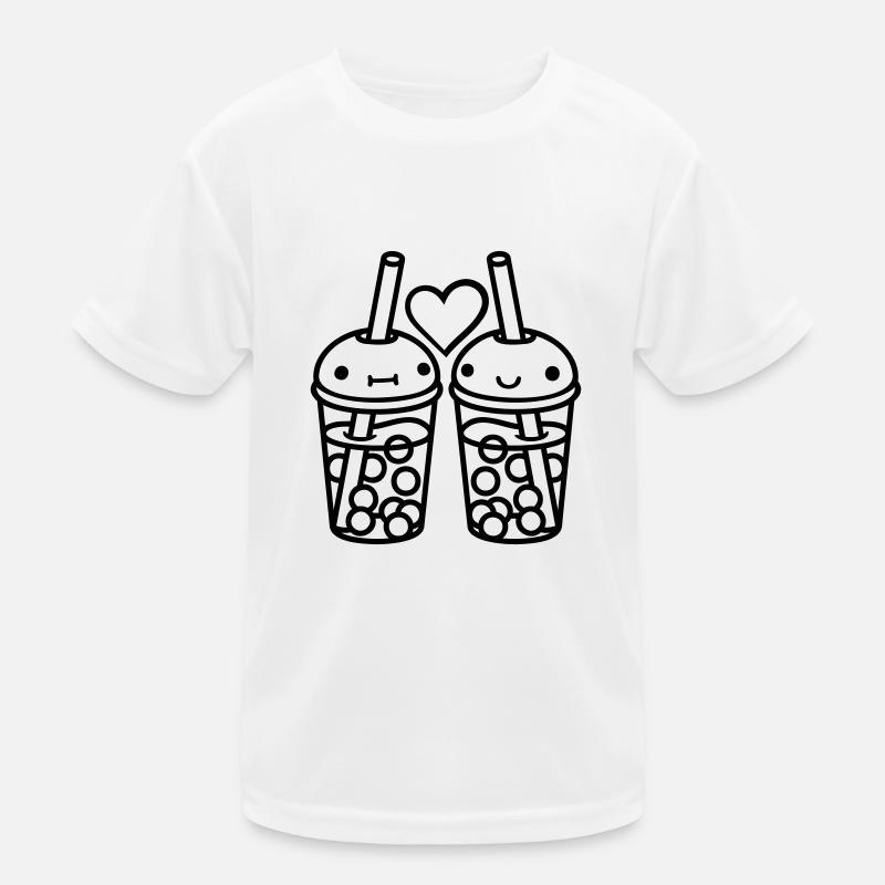 2 Team Bubble Tea - Kinder Funktions-T-Shirt - Weiß