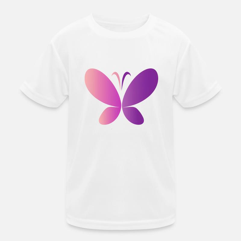 Pinker Schmetterling Kinder Funktions-T-Shirt