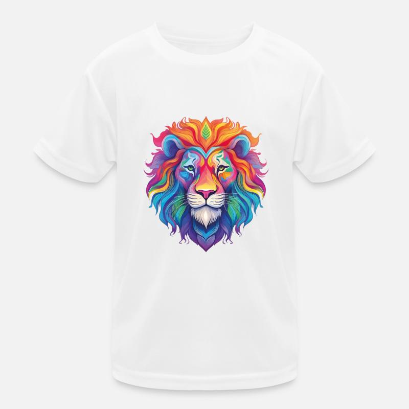 Regenbogen-Löwe Kinder Funktions-T-Shirt