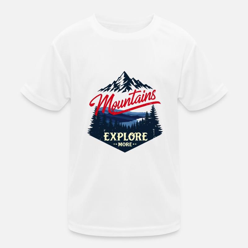 Mountains: Explore More Adventure Design Kids Functional T-Shirt