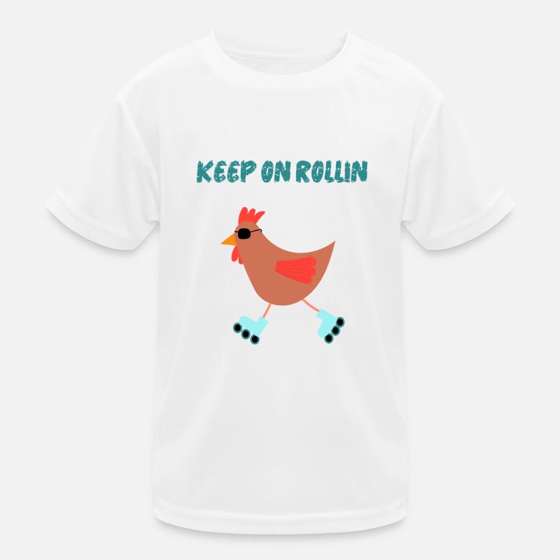 Poulet décontracté sur patins à roues alignées avec lunettes de soleil T-shirt sport Enfant