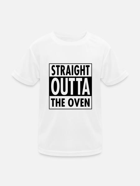 Straight Outta The Oven - Kids Functional T-Shirt - white - Front