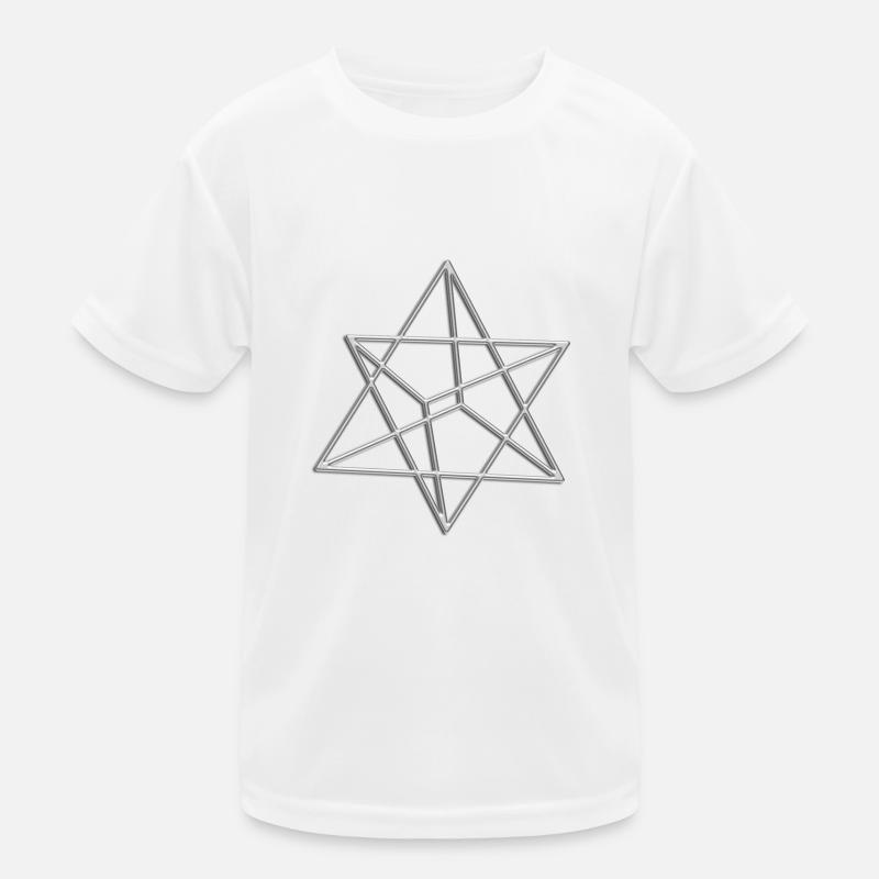 Merkaba, 3D, silver, divine light vehicle, sacred T-shirt sport Enfant