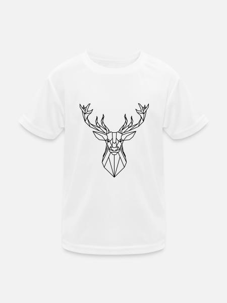 Hirsch - Kinder Funktions-T-Shirt - Weiß