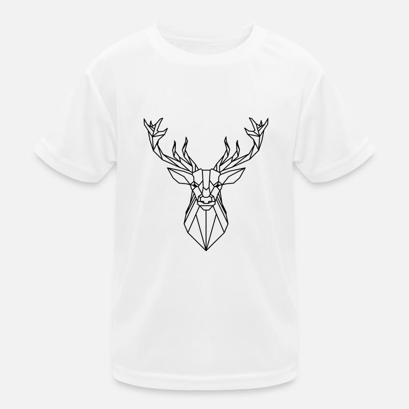 Hirsch - Kinder Funktions-T-Shirt - Weiß