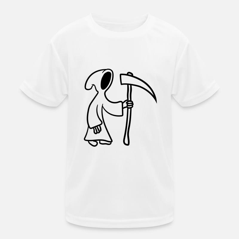 Comic Cartoon Tod mit Sense Kinder Funktions-T-Shirt