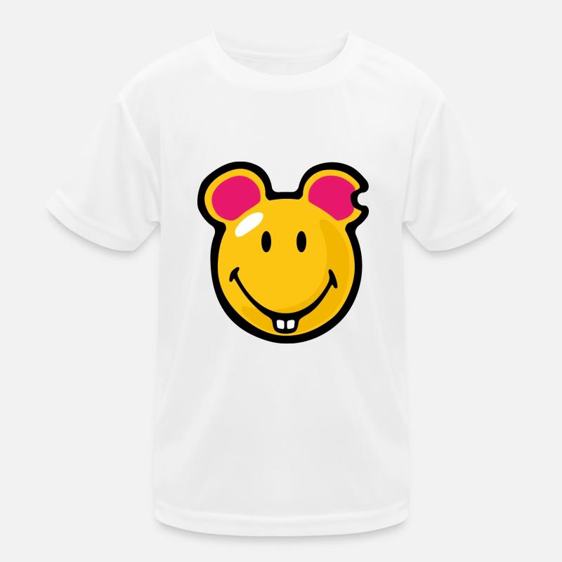 Smiley Mouse - Kinder Funktions-T-Shirt - Weiß