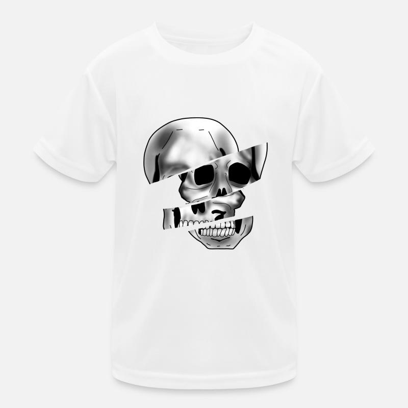 Skull - Kinder Funktions-T-Shirt - Weiß