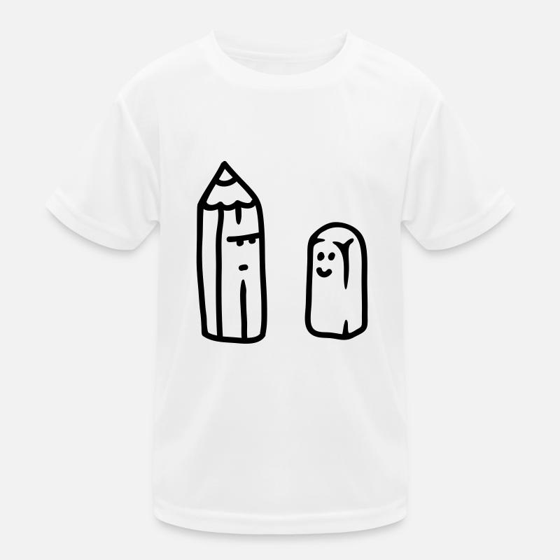 Bleistift und Radiergummi - line Kinder Funktions-T-Shirt