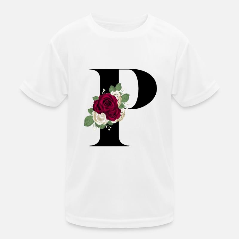 lettre P fleuris T-shirt sport Enfant