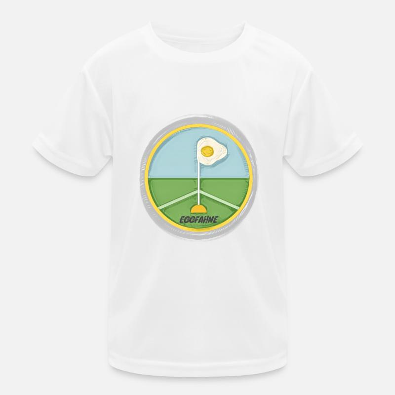Eckfahne mit einem Spiegelei als Wimpel - Eggfahne Kinder Funktions-T-Shirt