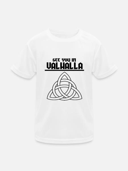 Valhalla - Kinder Funktions-T-Shirt - Weiß