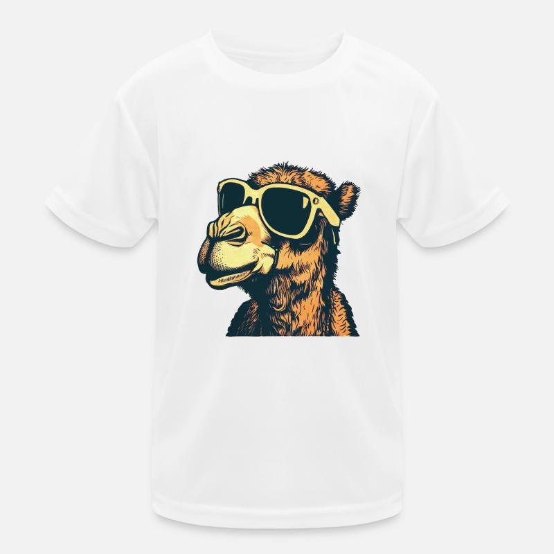 Kamel mit Sonnenbrille Kinder Funktions-T-Shirt