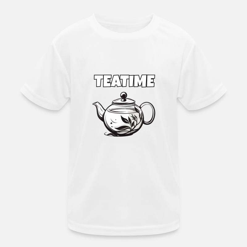 Teatime Tee Teezeit Kaffee Kuchen Teekanne Kinder Funktions-T-Shirt