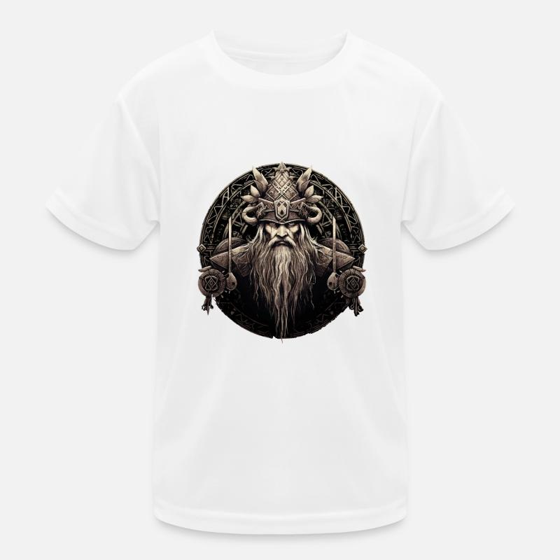 Wikinger Design Odin Valhalla Nordmänner Kinder Funktions-T-Shirt