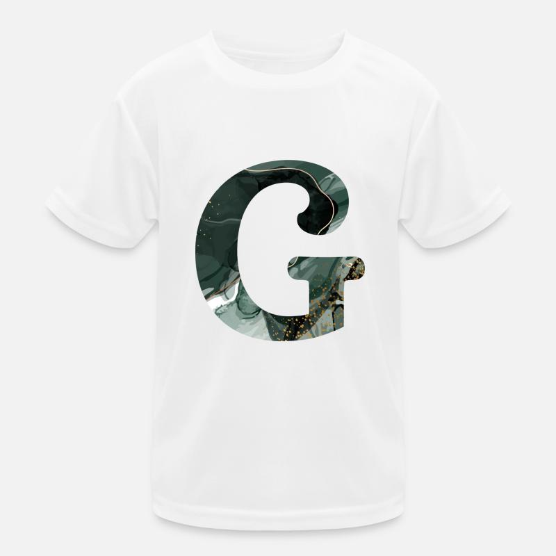 Letter g marbled green Kids Functional T-Shirt