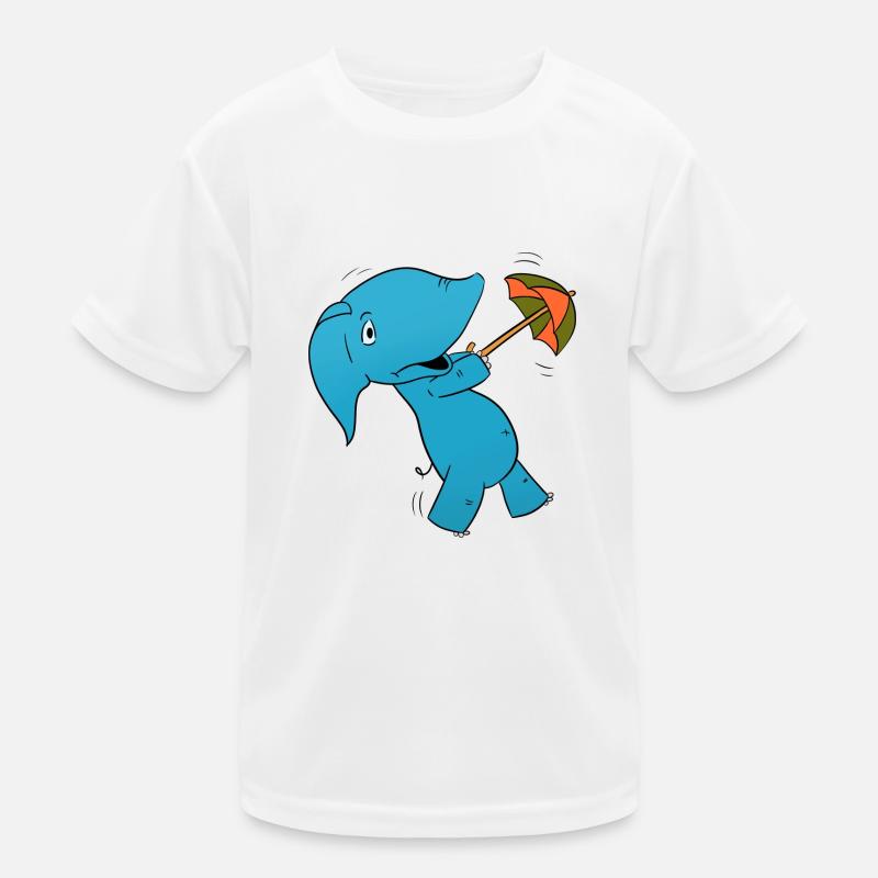 Elefant Regenschirm Kinder Funktions-T-Shirt