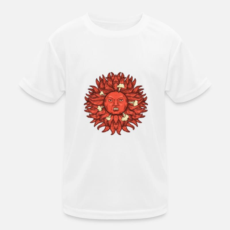 Sonne zum Gesicht, außer Kontrolle geratener Modus Kinder Funktions-T-Shirt