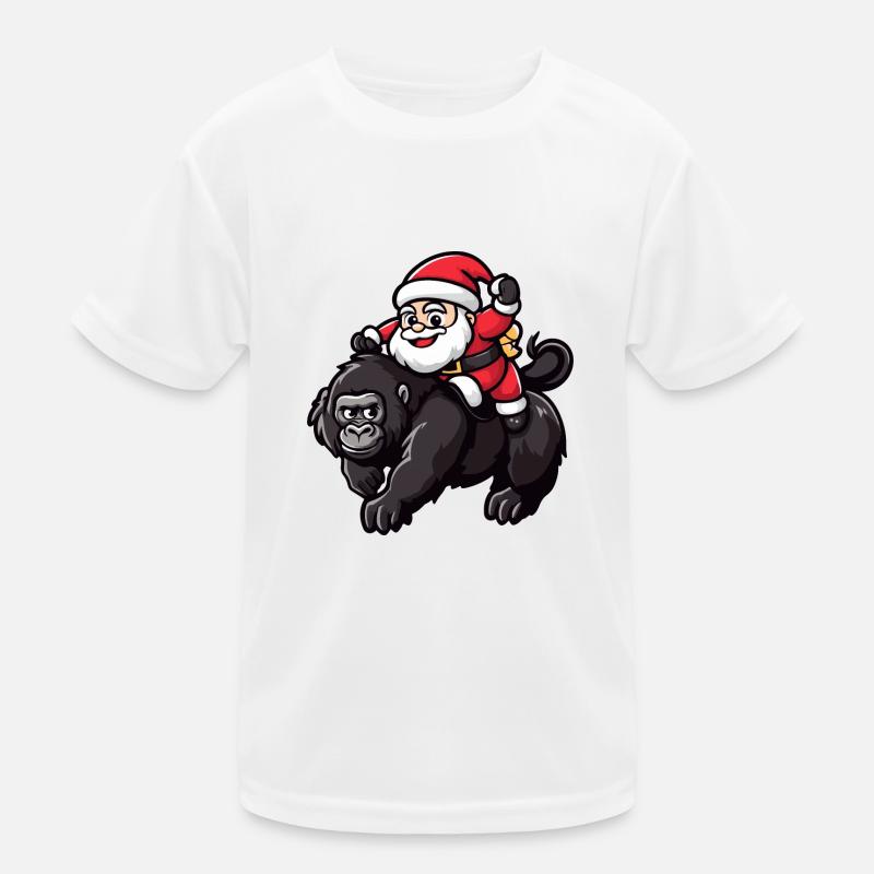 Gorilla Weihnachtsmann Cartoon Kinder Funktions-T-Shirt