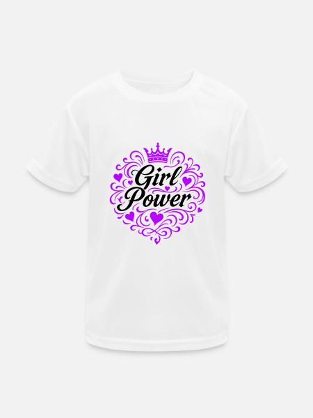 Girl Power Saying - Kids Functional T-Shirt - white - Front