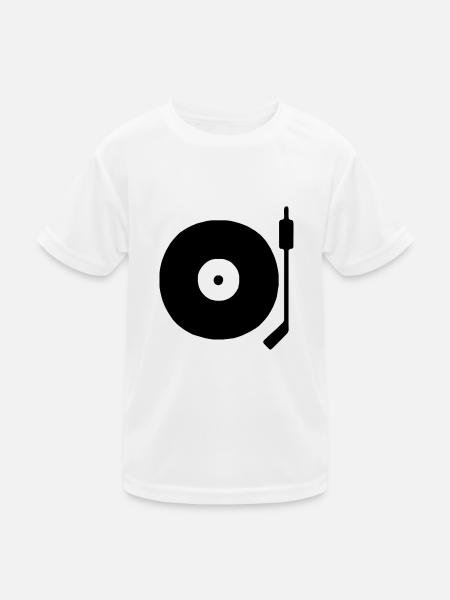 dj Turntable - Kinder Funktions-T-Shirt - Weiß - Vorne