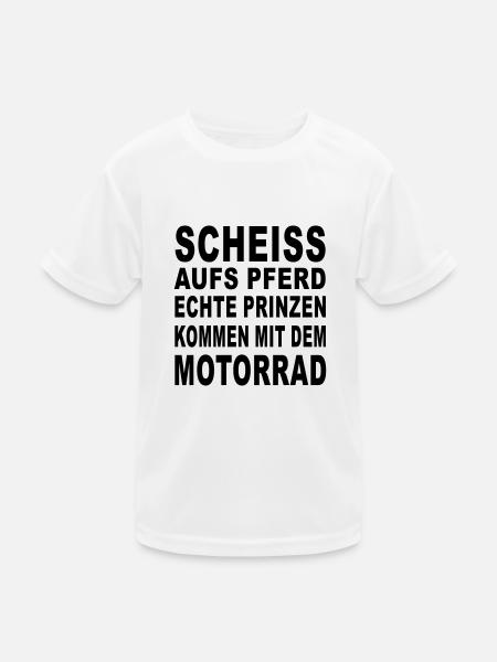 prinz auf dem motorrad - Kinder Funktions-T-Shirt - Weiß - Vorne