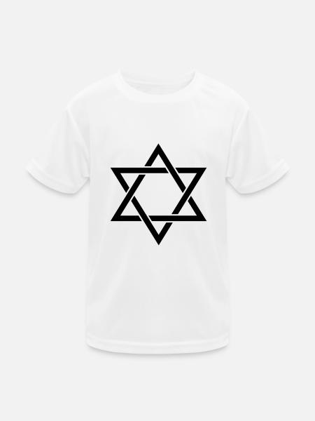 Hexagramm - Kinder Funktions-T-Shirt - Weiß - Vorne