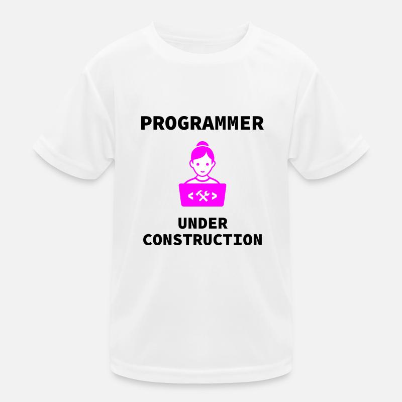 Girl Programmer Under Construction, Dev Girl Kids Functional T-Shirt